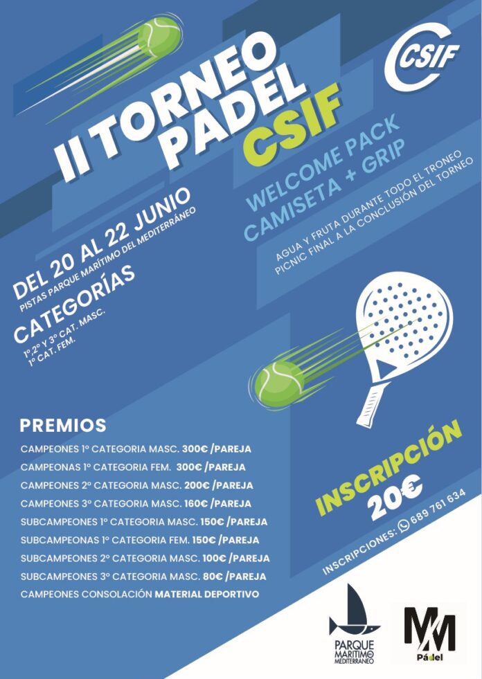 Torneo de padel csif